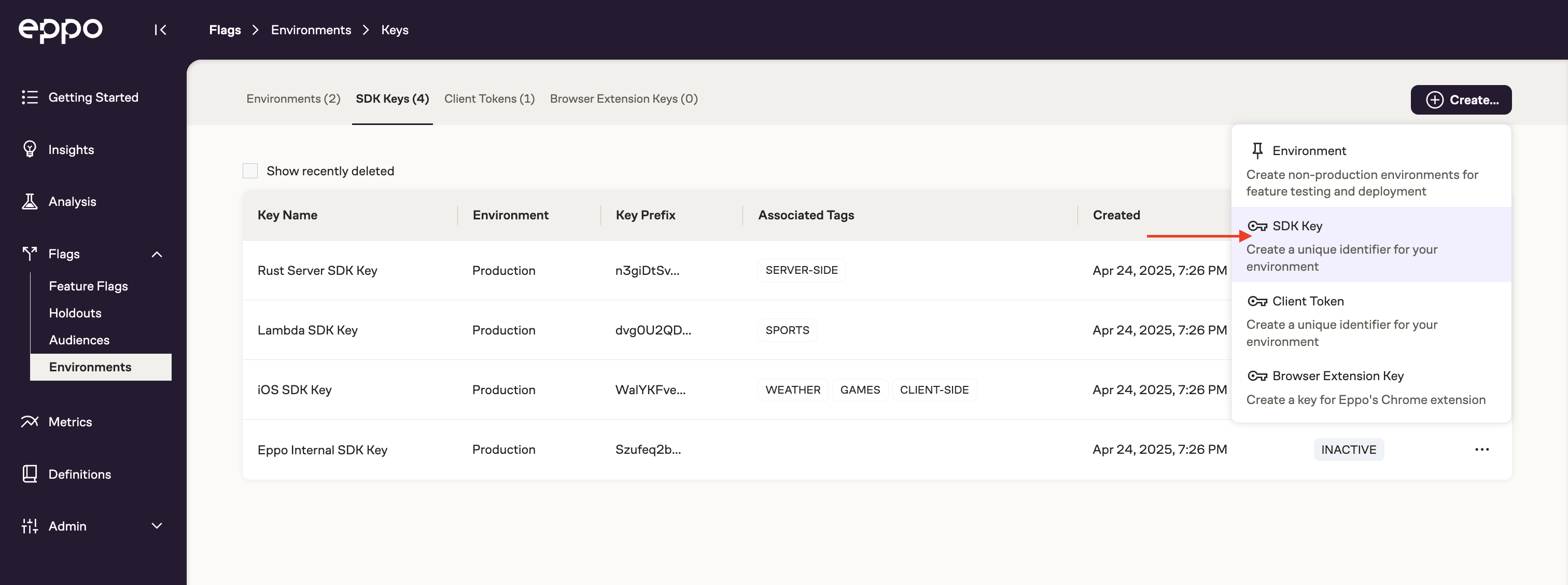 SDK key setup